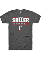 Caroline Soller  Cincinnati Bearcats Dark Grey Rally NIL Stacked Box Short Sleeve T Shirt