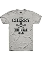 Devon Cherry  Cincinnati Bearcats Ash Rally NIL Sport Icon Short Sleeve T Shirt