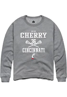 Devon Cherry  Rally Cincinnati Bearcats Mens Graphite NIL Sport Icon Long Sleeve Crew Sweatshirt