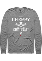 Devon Cherry  Cincinnati Bearcats Graphite Rally NIL Sport Icon Long Sleeve T Shirt