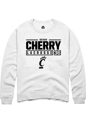 Devon Cherry Rally Cincinnati Bearcats Mens NIL Stacked Box Long Sleeve Crew Sweatshirt