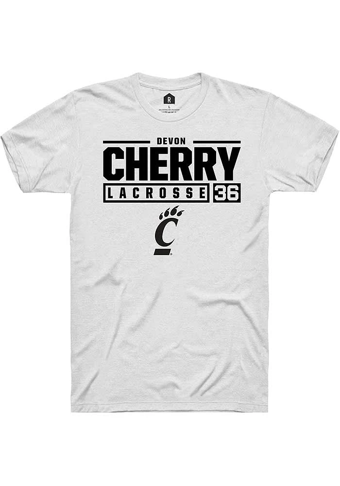 Devon Cherry Cincinnati Bearcats Rally NIL Stacked Box Short Sleeve T Shirt