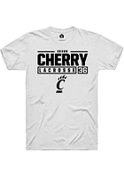 Devon Cherry Cincinnati Bearcats Rally NIL Stacked Box Short Sleeve T Shirt