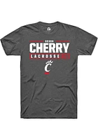 Devon Cherry  Cincinnati Bearcats Dark Grey Rally NIL Stacked Box Short Sleeve T Shirt