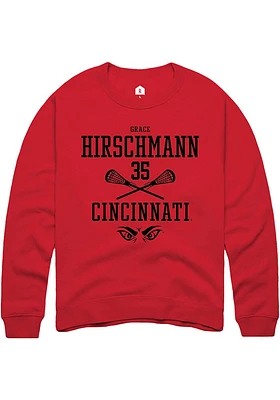 Grace Hirschmann  Rally Cincinnati Bearcats Mens Red NIL Sport Icon Long Sleeve Crew Sweatshirt