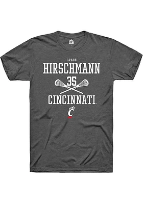 Grace Hirschmann  Cincinnati Bearcats Dark Grey Rally NIL Sport Icon Short Sleeve T Shirt