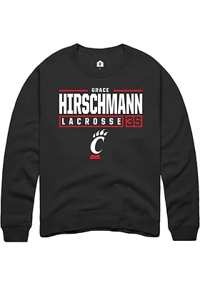 Grace Hirschmann Rally Cincinnati Bearcats Mens NIL Stacked Box Long Sleeve Crew Sweatshi