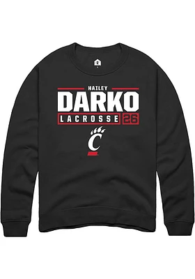 Hailey Darko Rally Cincinnati Bearcats Mens NIL Stacked Box Long Sleeve Crew Sweatshirt