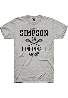 Hailey Joy Simpson  Cincinnati Bearcats Ash Rally NIL Sport Icon Short Sleeve T Shirt