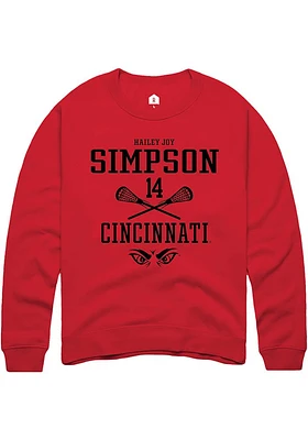 Hailey Joy Simpson  Rally Cincinnati Bearcats Mens Red NIL Sport Icon Long Sleeve Crew Sweatshir..