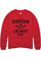 Hailey Joy Simpson  Rally Cincinnati Bearcats Mens Red NIL Sport Icon Long Sleeve Crew Sweatshir..