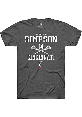 Hailey Joy Simpson  Cincinnati Bearcats Dark Grey Rally NIL Sport Icon Short Sleeve T Shirt