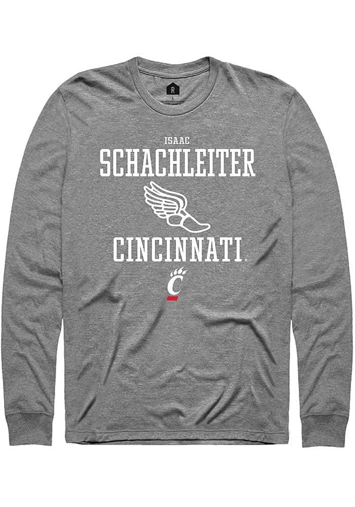 Isaac Schachleiter  Cincinnati Bearcats Graphite Rally NIL Sport Icon Long Sleeve T Shirt