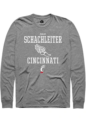 Isaac Schachleiter  Cincinnati Bearcats Graphite Rally NIL Sport Icon Long Sleeve T Shirt