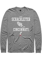 Isaac Schachleiter  Cincinnati Bearcats Graphite Rally NIL Sport Icon Long Sleeve T Shirt