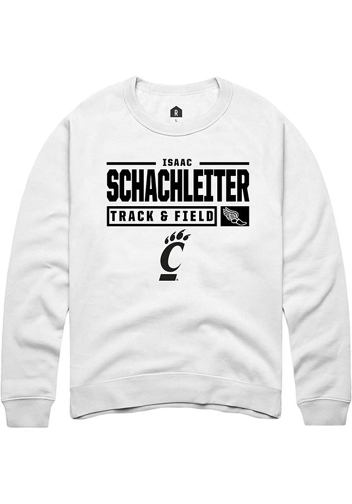 Isaac Schachleiter Rally Cincinnati Bearcats Mens NIL Stacked Box Long Sleeve Crew Sweats