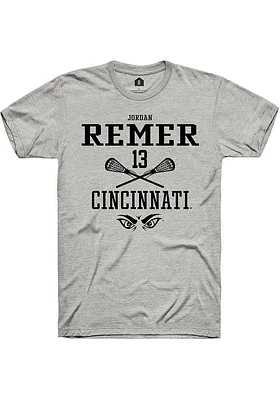 Jordan Remer  Cincinnati Bearcats Ash Rally NIL Sport Icon Short Sleeve T Shirt