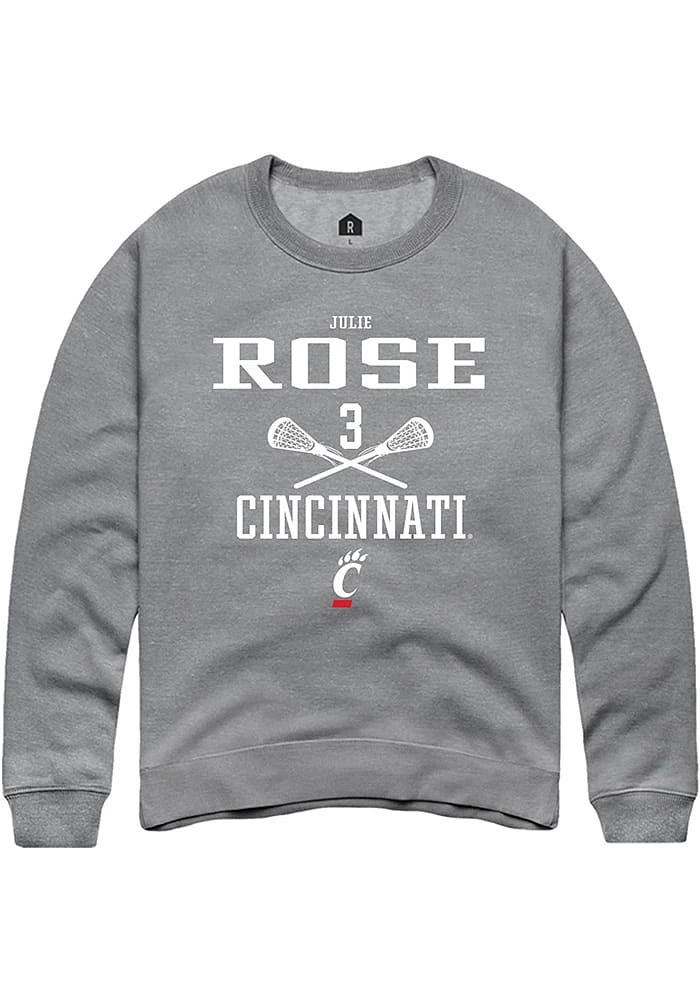 Julie Rose  Rally Cincinnati Bearcats Mens Graphite NIL Sport Icon Long Sleeve Crew Sweatshirt