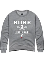 Julie Rose  Rally Cincinnati Bearcats Mens Graphite NIL Sport Icon Long Sleeve Crew Sweatshirt