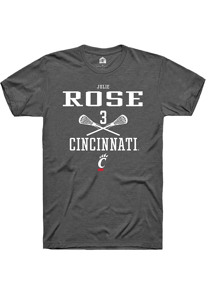 Julie Rose  Cincinnati Bearcats Dark Grey Rally NIL Sport Icon Short Sleeve T Shirt