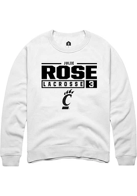 Julie Rose Rally Cincinnati Bearcats Mens NIL Stacked Box Long Sleeve Crew Sweatshirt