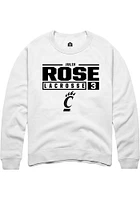 Julie Rose Rally Cincinnati Bearcats Mens NIL Stacked Box Long Sleeve Crew Sweatshirt