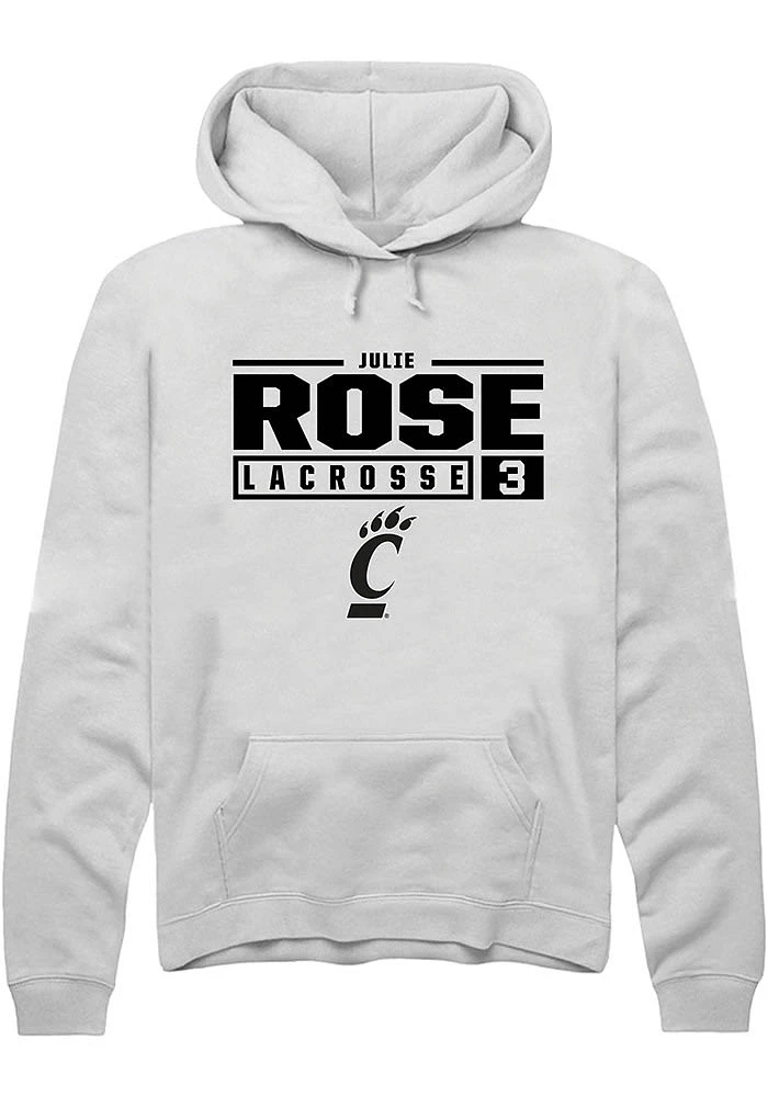 Julie Rose Rally Cincinnati Bearcats Mens NIL Stacked Box Long Sleeve Hoodie