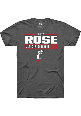 Julie Rose  Cincinnati Bearcats Dark Grey Rally NIL Stacked Box Short Sleeve T Shirt