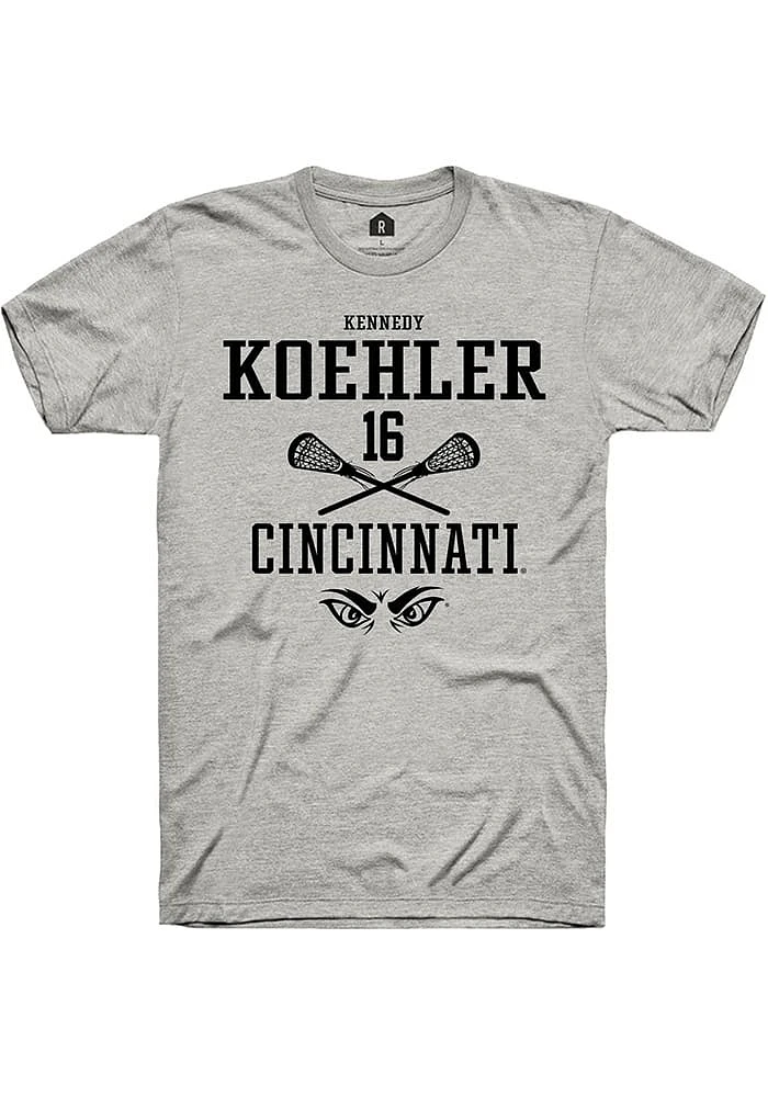 Kennedy Koehler  Cincinnati Bearcats Ash Rally NIL Sport Icon Short Sleeve T Shirt