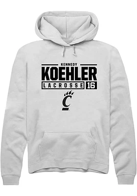 Kennedy Koehler Rally Cincinnati Bearcats Mens NIL Stacked Box Long Sleeve Hoodie