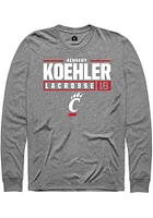 Kennedy Koehler  Cincinnati Bearcats Graphite Rally NIL Stacked Box Long Sleeve T Shirt