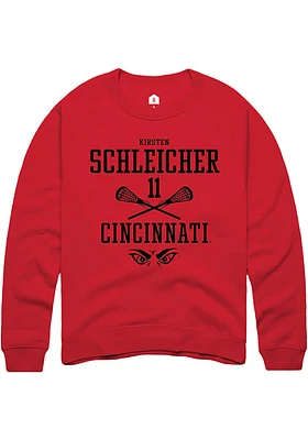 Kirsten Schleicher  Rally Cincinnati Bearcats Mens Red NIL Sport Icon Long Sleeve Crew Sweatshir..