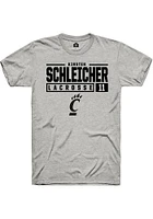 Kirsten Schleicher  Cincinnati Bearcats Ash Rally NIL Stacked Box Short Sleeve T Shirt