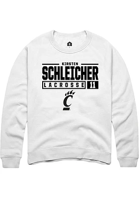 Kirsten Schleicher Rally Cincinnati Bearcats Mens NIL Stacked Box Long Sleeve Crew Sweatshi