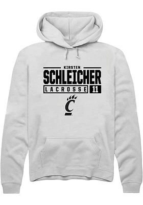 Kirsten Schleicher Rally Cincinnati Bearcats Mens NIL Stacked Box Long Sleeve Hoodie