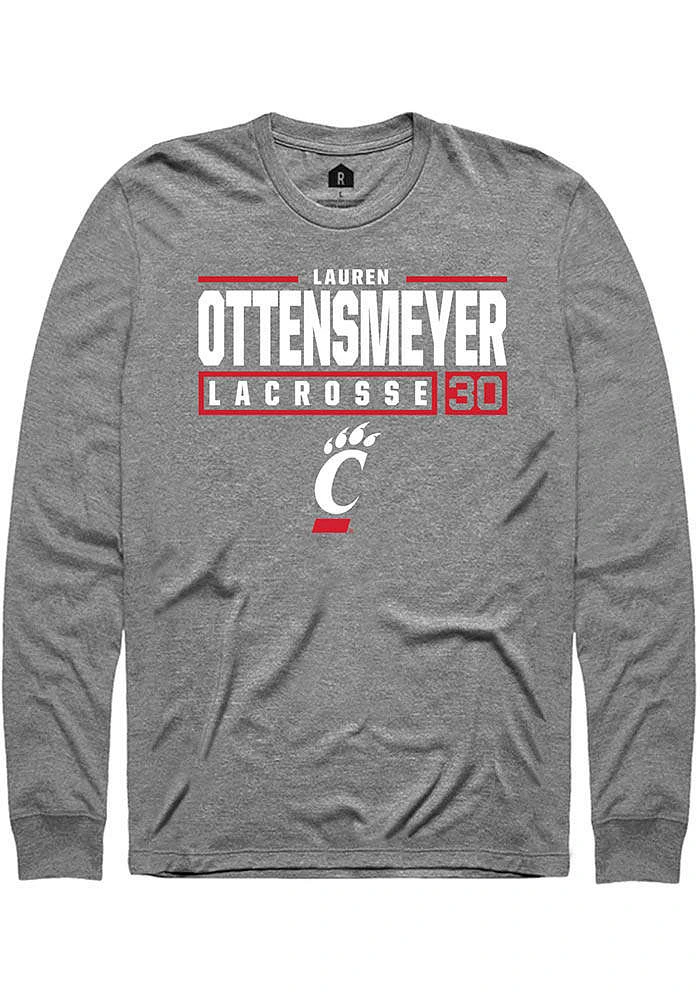 Lauren ottensmeyer  Cincinnati Bearcats Graphite Rally NIL Stacked Box Long Sleeve T Shirt