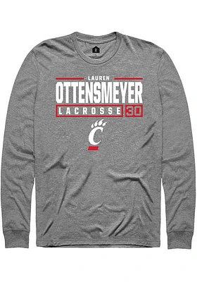 Lauren ottensmeyer  Cincinnati Bearcats Graphite Rally NIL Stacked Box Long Sleeve T Shirt