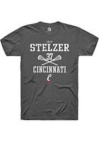 Lilly Stelzer  Cincinnati Bearcats Dark Grey Rally NIL Sport Icon Short Sleeve T Shirt