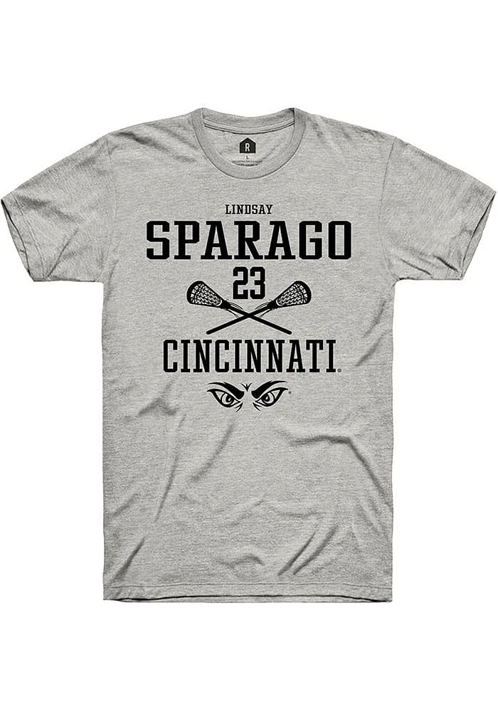 Lindsay Sparago  Cincinnati Bearcats Ash Rally NIL Sport Icon Short Sleeve T Shirt