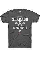 Lindsay Sparago  Cincinnati Bearcats Dark Grey Rally NIL Sport Icon Short Sleeve T Shirt