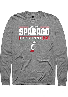 Lindsay Sparago  Cincinnati Bearcats Graphite Rally NIL Stacked Box Long Sleeve T Shirt