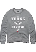 Megan Young  Rally Cincinnati Bearcats Mens Graphite NIL Sport Icon Long Sleeve Crew Sweatshirt