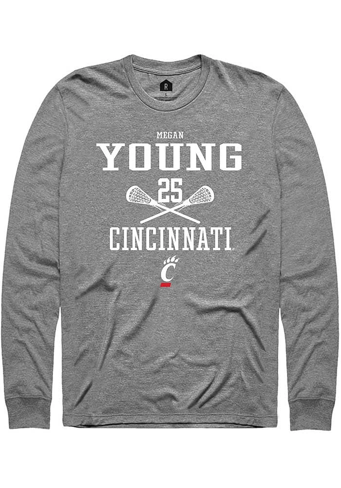 Megan Young  Cincinnati Bearcats Graphite Rally NIL Sport Icon Long Sleeve T Shirt