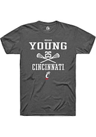 Megan Young  Cincinnati Bearcats Dark Grey Rally NIL Sport Icon Short Sleeve T Shirt