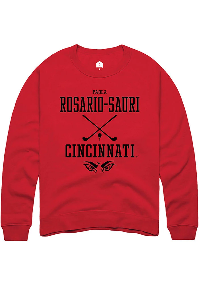 Paola Rosario-Sauri  Rally Cincinnati Bearcats Mens Red NIL Sport Icon Long Sleeve Crew Sweatshi..