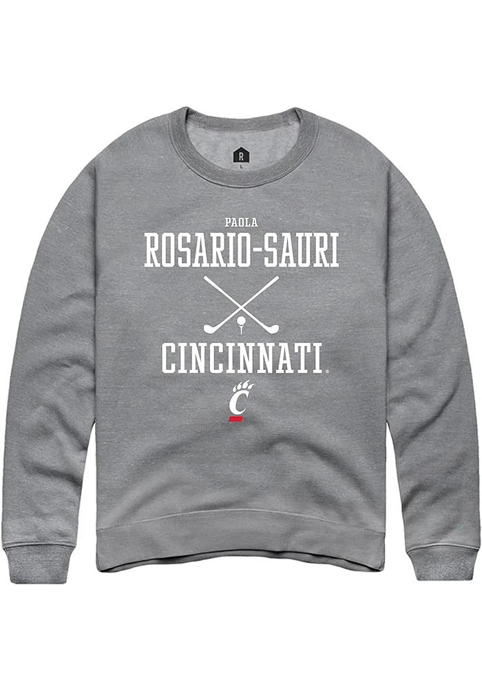 Paola Rosario-Sauri  Rally Cincinnati Bearcats Mens Graphite NIL Sport Icon Long Sleeve Crew Swe..