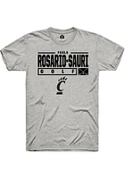 Paola Rosario-Sauri  Cincinnati Bearcats Ash Rally NIL Stacked Box Short Sleeve T Shirt