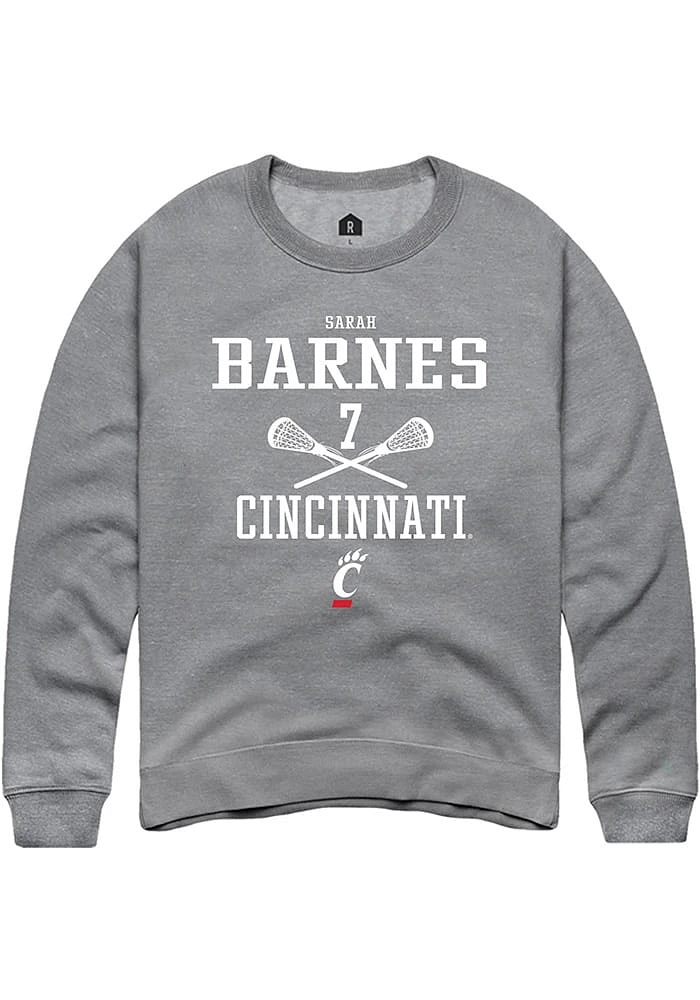 Sarah Barnes  Rally Cincinnati Bearcats Mens Graphite NIL Sport Icon Long Sleeve Crew Sweatshirt