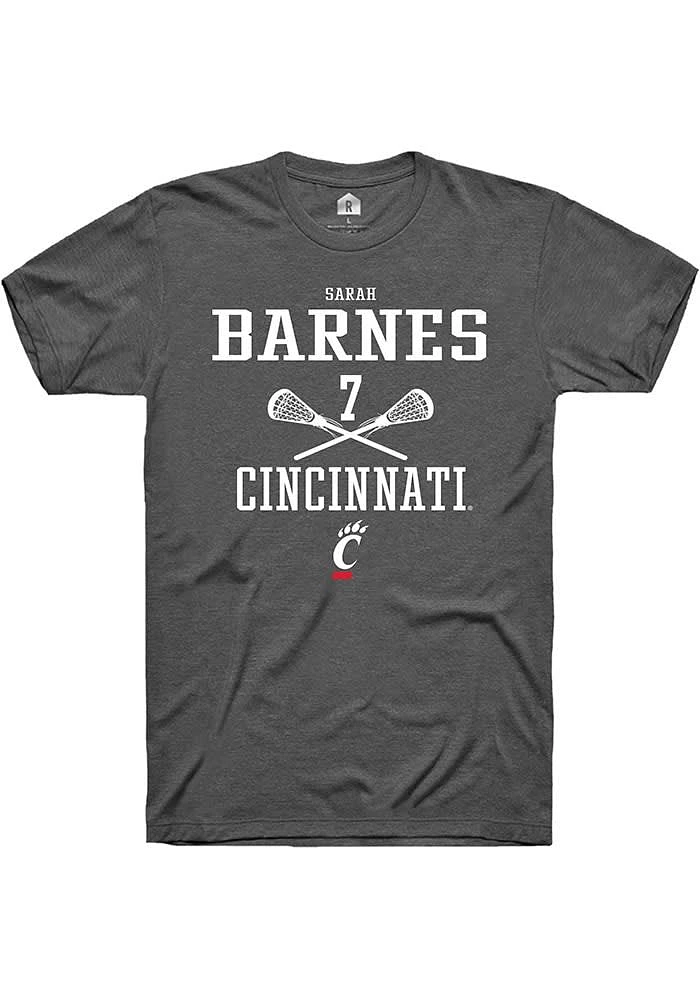 Sarah Barnes  Cincinnati Bearcats Dark Grey Rally NIL Sport Icon Short Sleeve T Shirt