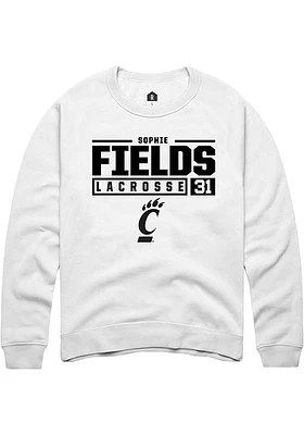 Sophie Fields Rally Cincinnati Bearcats Mens NIL Stacked Box Long Sleeve Crew Sweatshirt